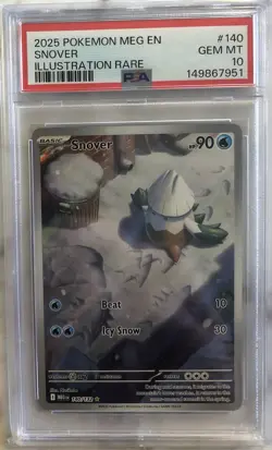 Snover 140/132 Pokemon Mega Evolution IR Holo PSA 10 - Image 1