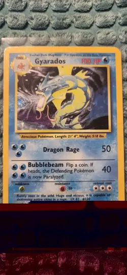 Gyarados 6/102 Base Set Pokemon Card Holo Rare MP-HP - Image 1