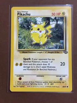Pikachu Jungle 60/64 Pokemon WOTC Card Unlimited Non Holo Vintage Common - Image 1