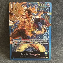 Ace & Newgate ST22-001 ONE PIECE Tcg Card Game NM Blue Leader! - Image 1