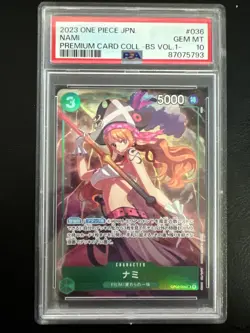 Nami OP02-036 Premium Card Collection PSA 10 Japanese One Piece Card - Image 1