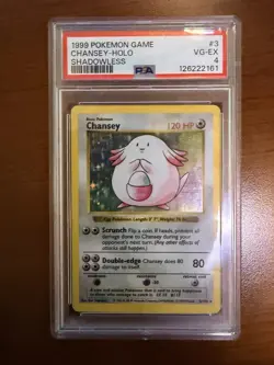 PSA 4 Shadowless Chansey Holo Base Set 1999 Pokemon Card #3 WOTC Vintage - Image 1