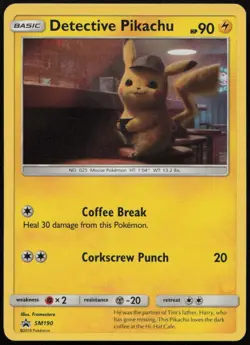 Detective Pikachu - SM190 MP Sun & Moon Promo Holo Pokemon - Image 1
