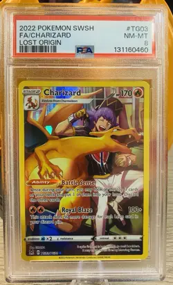 Pokemon TCG Charizard Lost Origin Holo Ultra Rare Card TG03/TG30 PSA 8 - Image 1