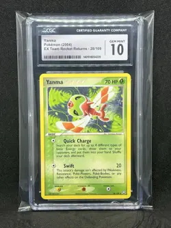 (TOP POP 8) CGC 10 Gem Mint EX Team Rocket Returns Yanma 28/109 Pokemon - Image 1