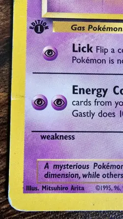 Pokemon TCG Ghastly 33/62 1st Edition Fossil Set Uncommon Card HP - Image 3