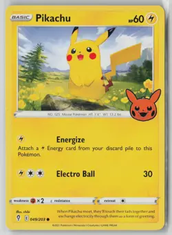 Pikachu 049/203 Promo Trick or Trade BOOster Pokemon NM - Image 1