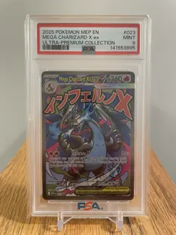 2025 POKEMON MEP ULTRA-PREMIUM COLLECTION MEGA CHARIZARD X EX 023 PROMO PSA 9 - Image 1