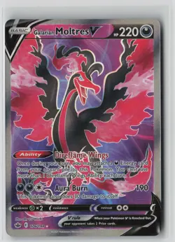 Galarian Moltres V 176/198 Ultra Rare Chilling Reign Pokemon NM - Image 1