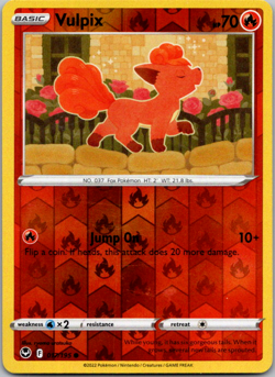 Vulpix 017/195 Silver Tempest Reverse Holo Pokemon TCG NM - Image 1