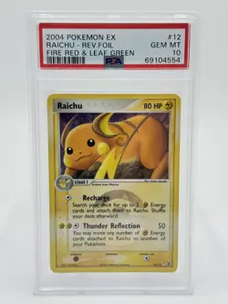 Pokemon EX Fire Red & Leaf Green 12/112 Raichu Reverse Foil PSA 10 - Image 1