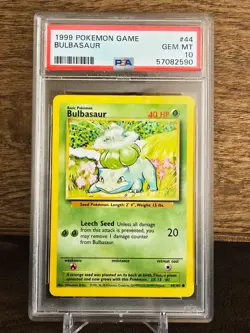 1999 English Pokemon Card Base Set Bulbasaur #44 PSA 10 - GEM MINT Vintage - Image 1