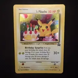 Pokemon Pikachu Card Celebration Happy Birthday Black Star Promo - Image 1