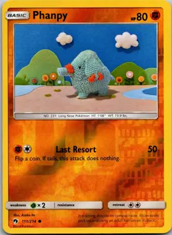Phanpy 111/214 Common Lost Thunder Pokemon Reverse Holo Near Mint - Image 1