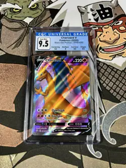 CGC 9.5 GEM MINT Pokemon Charizard V SWSH050 Black Star Promo Champions Path ETB - Image 1