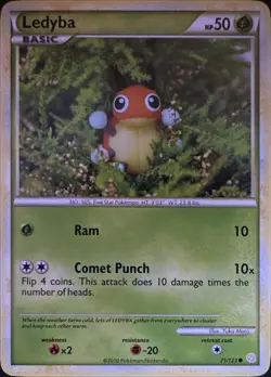 Ledyba 71/123 Common HeartGold & SoulSilver Pokemon Lightly Played - Image 1