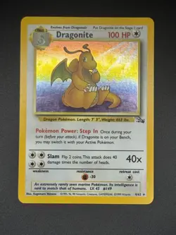 Dragonite 4/62 Fossil Holo Holographic Rare Vintage WOTC 1999 Pokemon - Image 1
