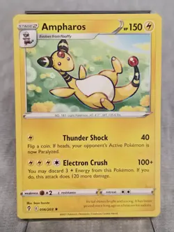 Pokemon TCG Stage 2 AMPHAROS 56/203 Evolving Skies Regular Rare - Image 1
