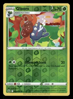 Gloom 002/159 Uncommon Crown Zenith Pokemon Reverse Holo NM/M - Image 1