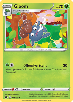 Gloom 002/159 Uncommon Crown Zenith Pokemon Reverse Holo NM/M - Image 4