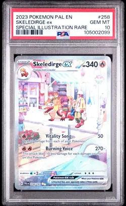 Pokemon Skeledirge ex 258/193 Sv02: Paldea Evolved Holo PSA 10 - Image 1