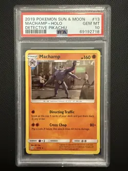 PSA 10 MACHAMP HOLO DETECTIVE PIKACHU POKEMON MJ - Image 1