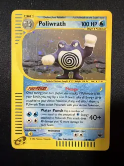 Poliwrath 024/165 Holo Pokemon Expedition 2002 Wotc Vintage MP/LP - Image 1
