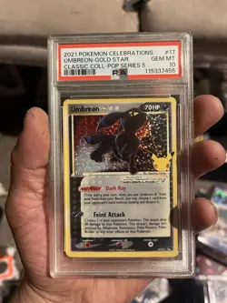 Umbreon Gold Star 17/17 Pokemon Celebrations Classic Collection PSA 10 Gem Mint - Image 1