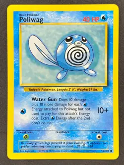 Pokemon Poliwag 59/102 BS Base Set Unlimited LP/NM - Image 1