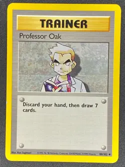 Pokemon Professor Oak 88/102 BS Base Set Unlimited LP/NM - Image 1