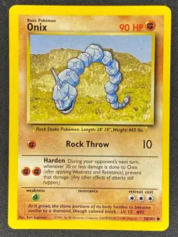 Pokemon Onix 56/102 BS Base Set Unlimited LP/NM - Image 1