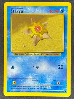 Pokemon Staryu 65/102 BS Base Set Unlimited LP/NM - Image 1