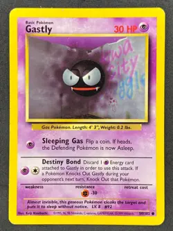 Pokemon Gastly 50/102 BS Base Set Unlimited LP/NM - Image 1