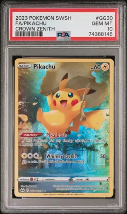 2023 Pokemon Pikachu * GG30/GG70 Crown Zenith Full Art * PSA 10 GEM MINT - Image 1