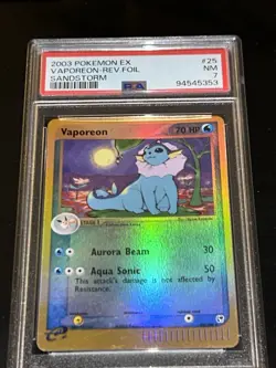 Pokemon Vaporeon PSA 7 NM 25/100 EX Sandstorm Reverse Holo 2003 TCG Card #25 - Image 2