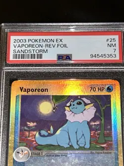 Pokemon Vaporeon PSA 7 NM 25/100 EX Sandstorm Reverse Holo 2003 TCG Card #25 - Image 3