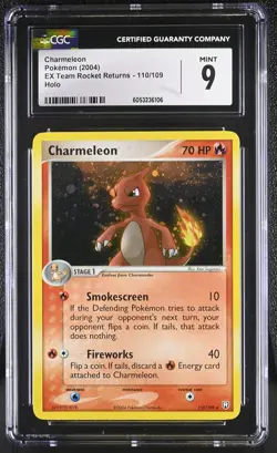 CGC 9 MINT Charmeleon 2004 EX Team Rocket Returns 110/109 Holo Pokemon Card - Image 1