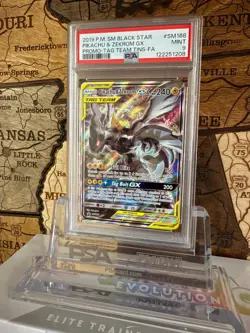 Pokemon Pikachu & Zekrom GX 240 SM168 2019 Promo Card Basic Tag Team PSA 9 - Image 2