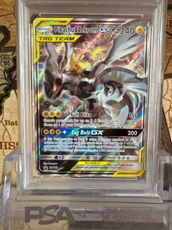 Pokemon Pikachu & Zekrom GX 240 SM168 2019 Promo Card Basic Tag Team PSA 9 - Image 4