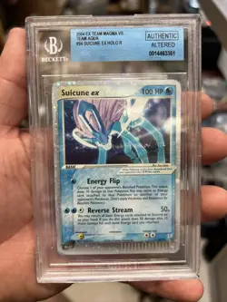 BGS Authentic Altered Suicune EX Holo Rare Team Magma VS Aqua 2004 Pokemon Card - Image 1