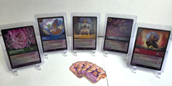 NEW Disney Lorcana Fabled Promos - Complete set of FIVE Foil Cards, stickers - Image 1