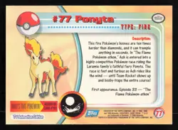 Pokemon 2000 Topps Pokemon TV Animation Edition Series 2 #77 Ponyta Card TCCCX - Image 2