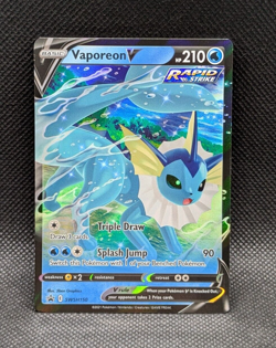 Vaporeon V SWSH150 Ultra Rare Black Star Promo Pokemon Card Near Mint - Image 1
