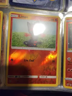 Reverse Holo Foil Litten # 15/73 Shining Legends Set Pokemon Cards NM/MINT - Image 2