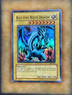 Yugioh Blue-Eyes White Dragon SKE-001 Super Rare MP - Image 1