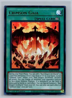 CRIMSON GAIA (ULTRA RARE) RA05-EN070 YU-GI-OH RARITY COLLECTION 5 NM/M - Image 1