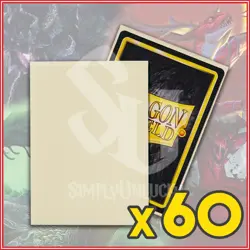 Ivory 60 Matte Dragon Shield Sleeves Japanese Size 🐉for Yugioh - Image 1