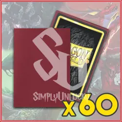 Crimson 60 Matte Dragon Shield Sleeves Japanese Size 🐉for Yugioh Vanguard - Image 1