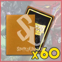 Gold 60 Matte Dragon Shield Sleeves Japanese Size 🐉for Yugioh - Image 1
