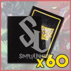 Classic Black 60 Dragon Shield Sleeves Japanese Size 🐉for Yugioh - Image 1